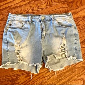 Judy Blue Destroyed Shorts. 13/31